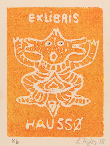 Exlibris by Elisabeth Kiefer from Denmark for ? Haussø - 