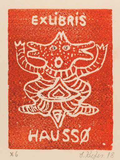 Exlibris by Elisabeth Kiefer from Denmark for ? Haussø - 