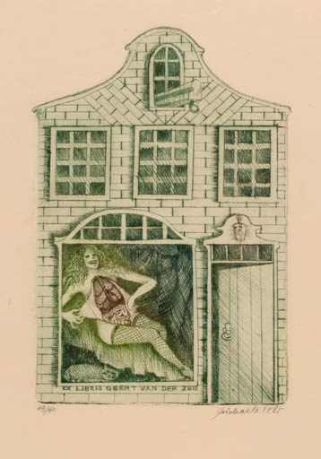 Exlibris by Michaela Lesarova-Roubickova from Unknown for Geert van der Zee - Architecture Ex Erotica 