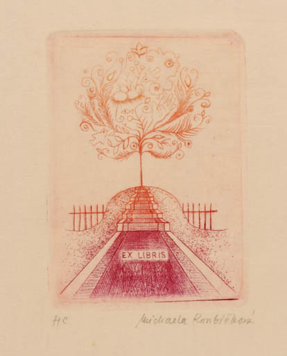 Exlibris by Michaela Lesarova-Roubickova from Czech Republic for ? ? - Flower Flora Scenery/Landscape 