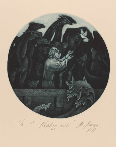 Exlibris by Marina Maruz from Unknown for Willem van de Weerd - Religion 