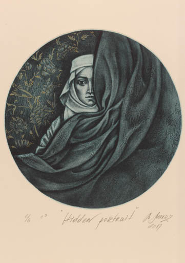 Exlibris by Marina Maruz from Belorussia for ? ? - Woman Portrait 