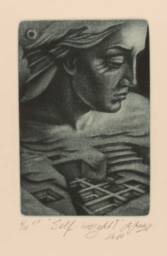 Exlibris by Marina Maruz from Belorussia for ? ? - Woman Portrait 