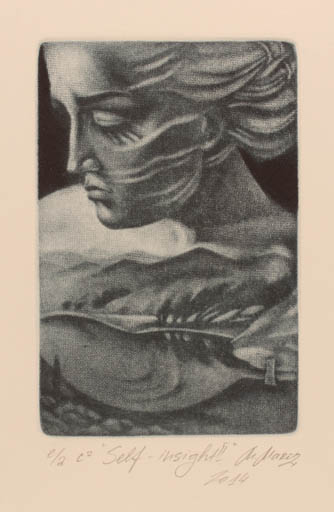 Exlibris by Marina Maruz from Belorussia for ? ? - Woman Portrait 