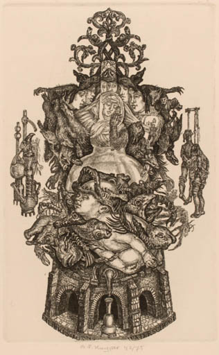 Exlibris by Cornelis Kuiper from Netherland for Jos van Waterschoot - Drama 