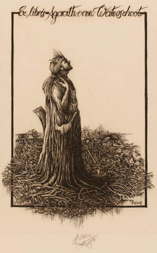 Exlibris by Henryk Feilhauer from Poland for Agaath Van Waterschoot - Fairytale/fable 