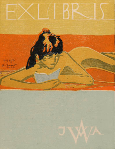 Exlibris by Frank Eissner from Germany for ? Agaath & Jos Van Waterschoot - Book Woman Nude 