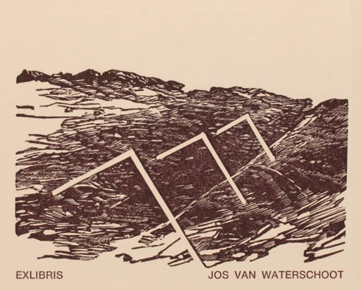 Exlibris by Martin R. Baeyens from Belgium for Jos van Waterschoot - Architecture Art Scenery/Landscape 