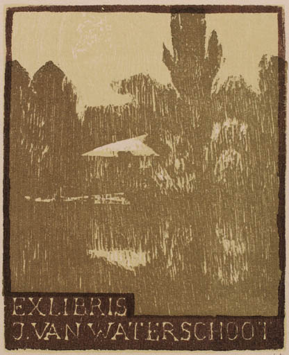 Exlibris by Detlef Olschewski from Germany for Jos van Waterschoot - Scenery/Landscape Forest 