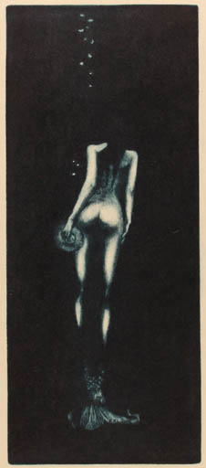 Exlibris by Jan Cernos from Czech Republic for Jos van Waterschoot - Woman Nude 