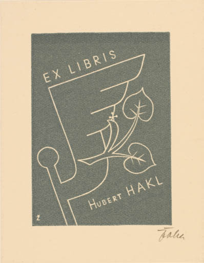 Exlibris by Jar. E. Zoha from Czech Republic for Hubert Hakl - Flora 