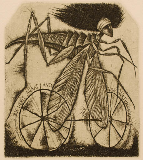 Exlibris by Sergej Hrapov from Ukraine for ? Agaath & Jos Van Waterschoot - Insect Surrealism Technology 