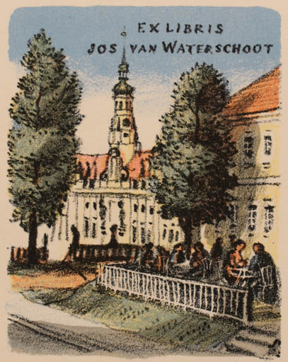 Exlibris by Jiri Bouda from Czech Republic for Jos van Waterschoot - City Church Tree 