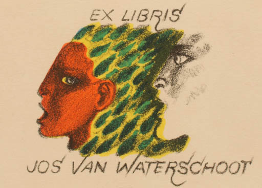 Exlibris by Peter Petzin from Bulgaria for Jos van Waterschoot - Woman Man 