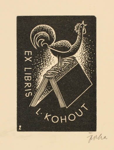 Exlibris by Jar. E. Zoha from Czech Republic for L. Kohout - Book Bird 