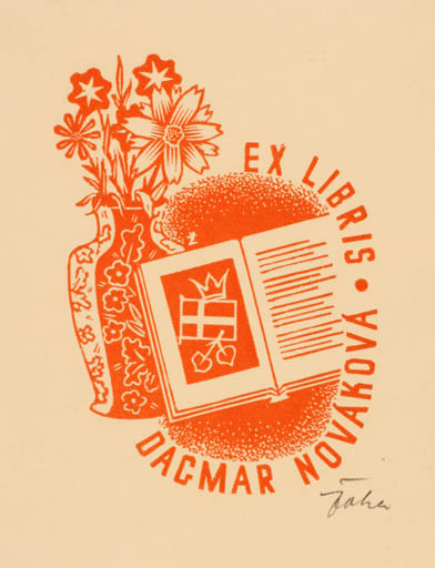 Exlibris by Jar. E. Zoha from Czech Republic for Dagmar Novakova - Flower Book 