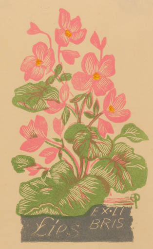 Exlibris by Edmund Peter from Denmark for ? Lies - Flower 