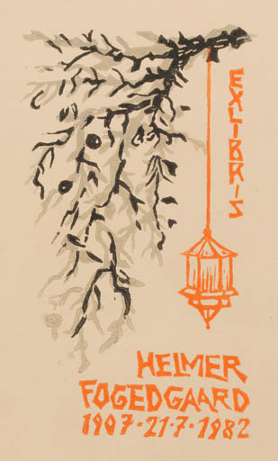 Exlibris by Edmund Peter from Denmark for Helmer Fogedgaard - Flora Oriental 