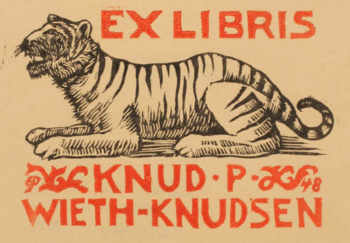 Exlibris by Edmund Peter from Denmark for Knud P. Wieth-Knudsen - Fauna 