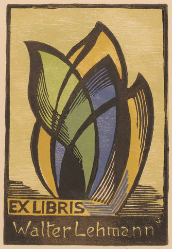 Exlibris by Edmund Peter from Denmark for Walter Lehmann - Abstract 