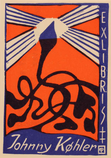 Exlibris by Edmund Peter from Denmark for Johnny Køhler - Abstract 