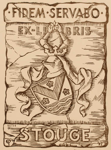 Exlibris by Edmund Peter from Denmark for ? Stouge - Heraldry 