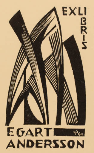 Exlibris by Edmund Peter from Denmark for Egart Andersson - Abstract 