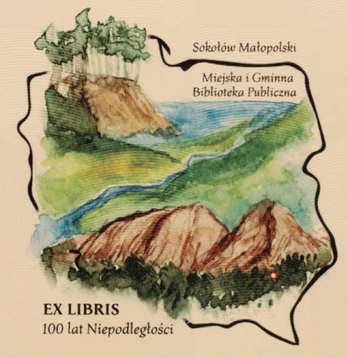 Exlibris by Ewa Ziembicka from Poland for Sokolow Malopolski - Mountain Scenery/Landscape Forest 