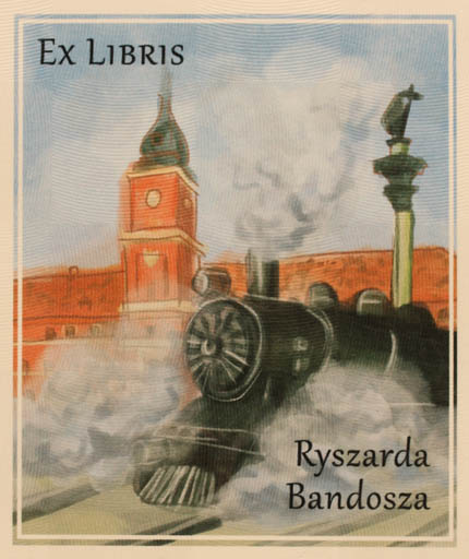 Exlibris by Ewa Ziembicka from Poland for Ryszarda Bandosza - City Train 