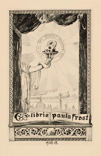 Exlibris by ? H.B from Czech Republic for Paula Frost - Death Jugend 