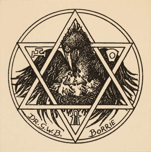 Exlibris by ? Unbekannt from Czech Republic for Dr. G. W. B. Borrie - Bird Religion 