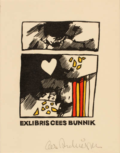 Exlibris by Cees Andriessen from Netherland for Cees Bunnik - Abstract 