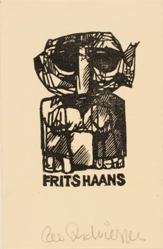 Exlibris by Cees Andriessen from Netherland for Frits Haans - Man 