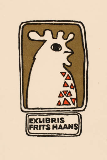 Exlibris by Cees Andriessen from Netherland for Frits Haans - Bird 