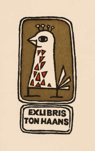 Exlibris by Cees Andriessen from Netherland for Ton Haans - Bird 