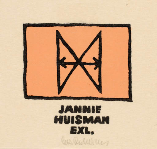 Exlibris by Cees Andriessen from Netherland for Jannie Huisman - Abstract 