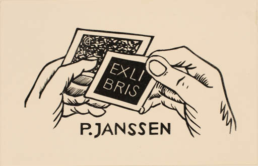 Exlibris by Cees Andriessen from Netherland for P. Janssen - Hobby Hand(s) 