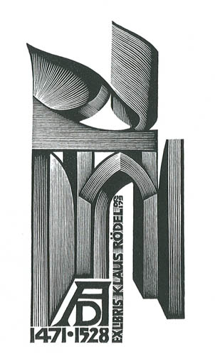 Exlibris by Anatolij Kalaschnikow from Soviet Union for Klaus Rödel - Architecture 