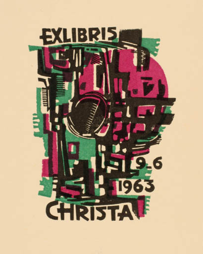 Exlibris by Jan Battermann from Netherland for ? Christa - Abstract 