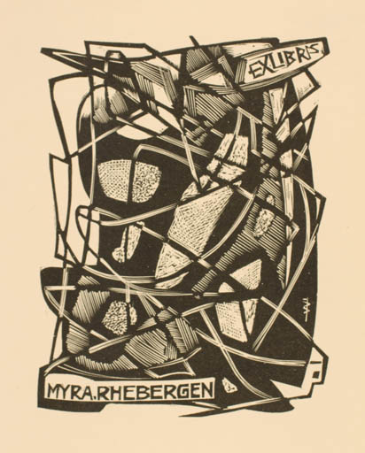 Exlibris by Jan Battermann from Netherland for Myra Rhebergen - Abstract 