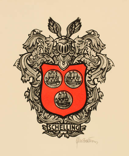 Exlibris by Jan Battermann from Netherland for ? Schelling - Heraldry 