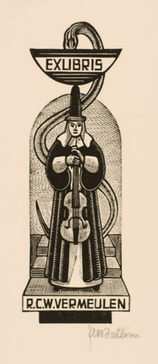 Exlibris by Jan Battermann from Netherland for R. C. W. Vermeulen - Medicine Man Music 