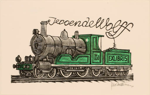 Exlibris by Jan Battermann from Netherland for Jeroende Wolff - Technology Train 