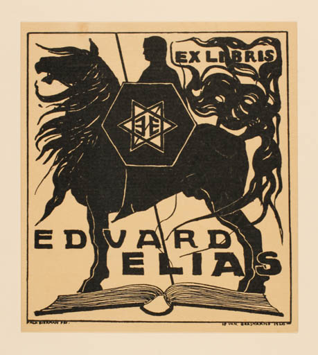 Exlibris by Falk Bierman from Netherland for Eduard Elias - Book Horse Knight 