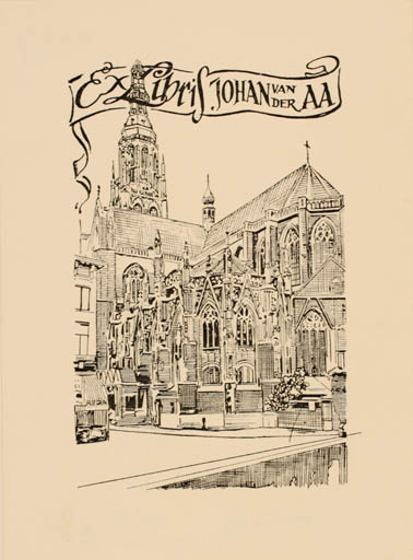 Exlibris by Harry Corvers from Netherland for Johan van der Aa - Architecture Church 