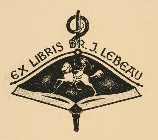 Exlibris by Harry Corvers from Netherland for Dr. J. Lebeau - Book Medicine Horseman/Rider 