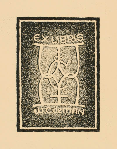 Exlibris by Harry Corvers from Netherland for W. C. de Man - Monogram 