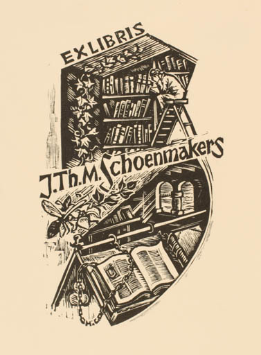 Exlibris by Harry Corvers from Netherland for J. Th. M. Schoenmakers - Book 