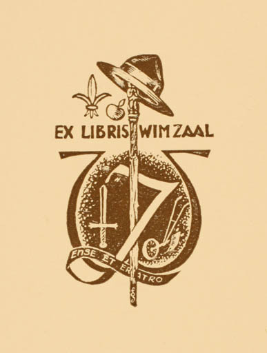 Exlibris by Harry Corvers from Netherland for Wim Zaal - Hobby Monogram 