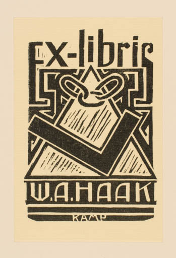 Exlibris by Ben Kamp from Netherland for W. A. Haak - Abstract Text/Writing 